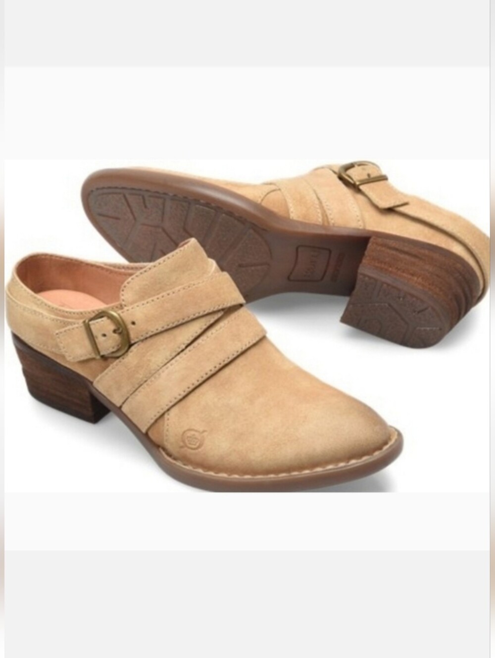 Born Boone Premium Leather / Distressed Suede Slip On Clog Mule Bootie Shoe 6